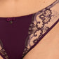 Sheer Mesh Tulle Embroidered Tanga Panty Perla Aubergine - STREET STYLE