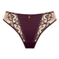 Sheer Mesh Tulle Embroidered Tanga Panty Perla Aubergine - STREET STYLE