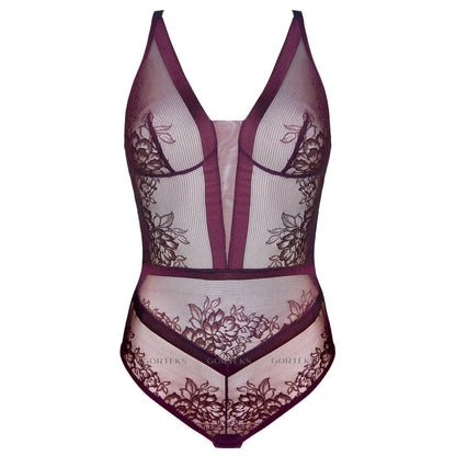 Sheer Lace Body Gorteks Porto Aubergine - STREET STYLE