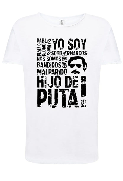 Pablo Escobar Hijo de Puta 18-98-3 T-shirt Urban Slub Men Uomo 100% Cotone Fiammato JK - STREET STYLE