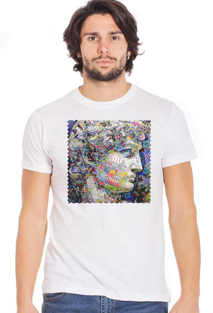 T-shirt Uomo 'David' Stampa Artistica – Cotone Fiammato - STREET STYLE