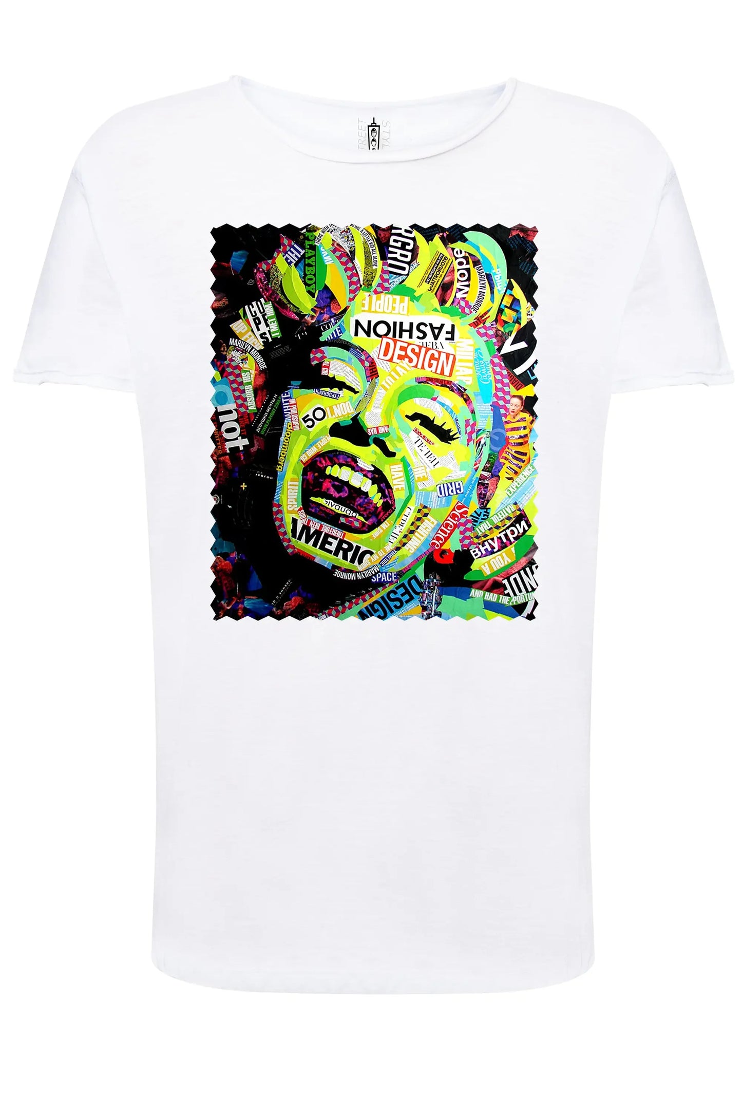Potrait Marilyn Monrooe Color Artistico Stilizzato 18-30-7 T-shirt Urban Slub Men Uomo 100% Cotone Fiammato JK - STREET STYLE