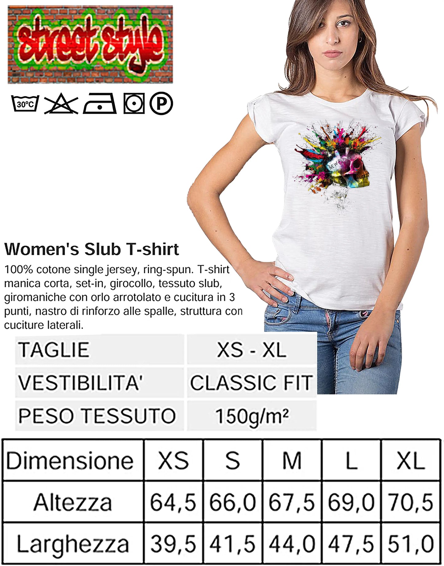 T-shirt The Legend Urban Slub Donna - Cotone Bio - STREET STYLE