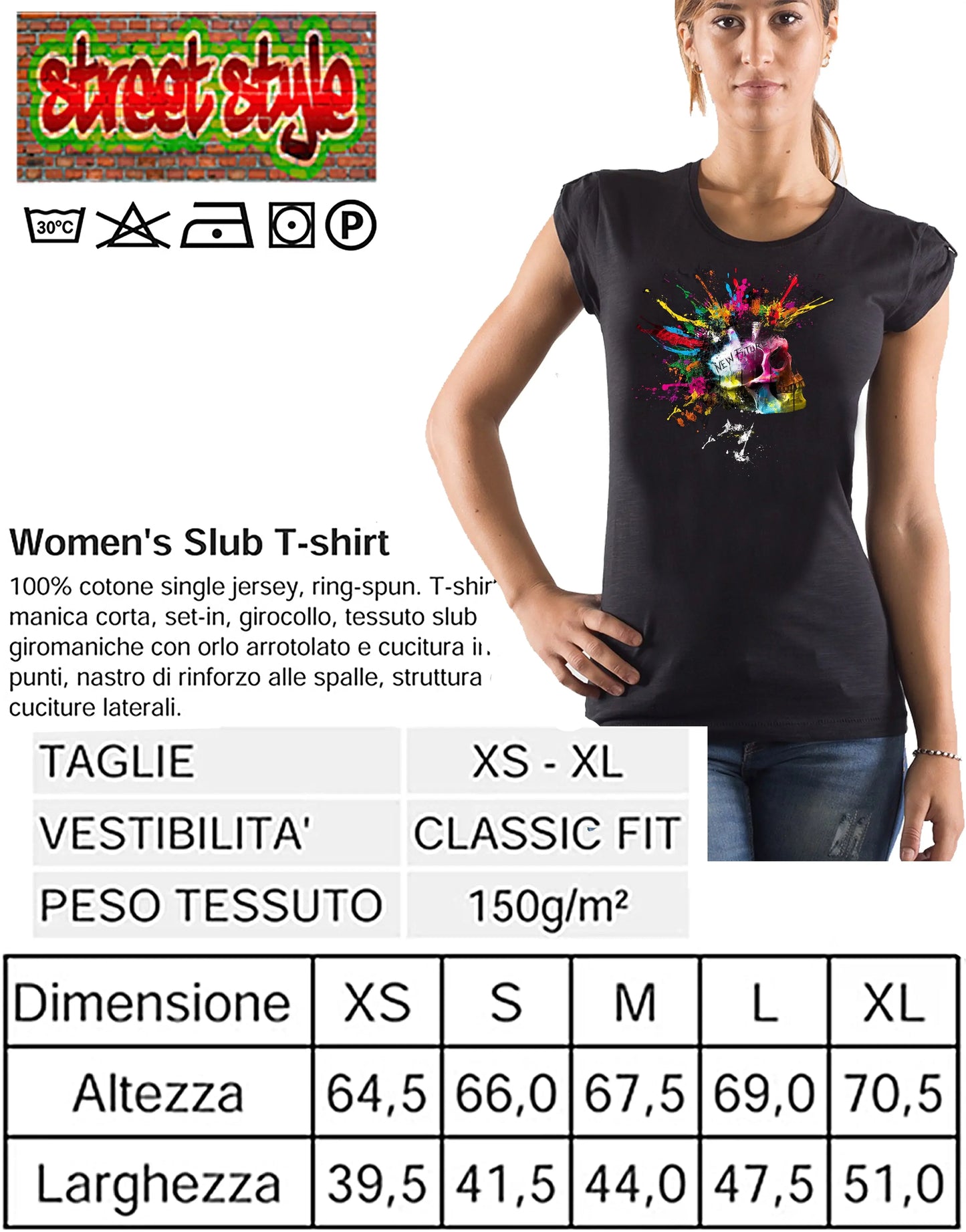 T-shirt The Legend Urban Slub Donna - Cotone Bio - STREET STYLE