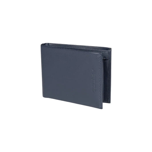 RB12003D | Men's wallet folded in genuine full-grain leather, with light grain. Color Blue. RFID protection. Dimensions when closed: cm 12.5 x 9.5 x 2. Packaging: Gift box bottom/lid - STREET STYLE