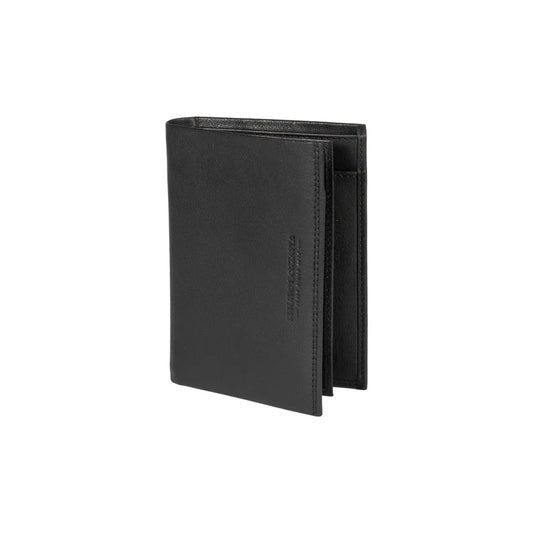 RB12009A | Men's Wallet Pocket folded in Genuine full grain leather, with light grain. Black color. RFID protection. Closed dimensions: cm 9.5 x 13 x 2. Packaging: Gift box bottom/lid - STREET STYLE