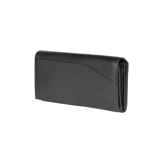 RB12129A | Women's Wallet in Genuine Full Grain Leather, Dollar Grain/Light. Black Color. RFID Protection. Closed Dimensions: 18.5 x 10 x 3 cm. Packaging: Gift box bottom/lid - STREET STYLE