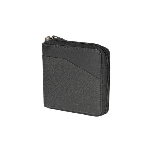 RB12175A | Portafogli con Lampo in Vera Pelle pieno fiore, grana dollaro/leggera. Colore Nero. Protezione RFID. Dimensioni da chiuso: cm 11,5 x 10,5 x 2. Confezione: Scatola regalo fondo/coperchio - STREET STYLE