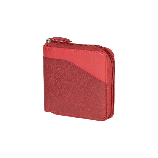 RB12175V | Portafogli con Lampo in Vera Pelle pieno fiore, grana dollaro/leggera. Colore Rosso. Protezione RFID. Dimensioni da chiuso: cm 11,5 x 10,5 x 2. Confezione: Scatola regalo fondo/coperchio - STREET STYLE