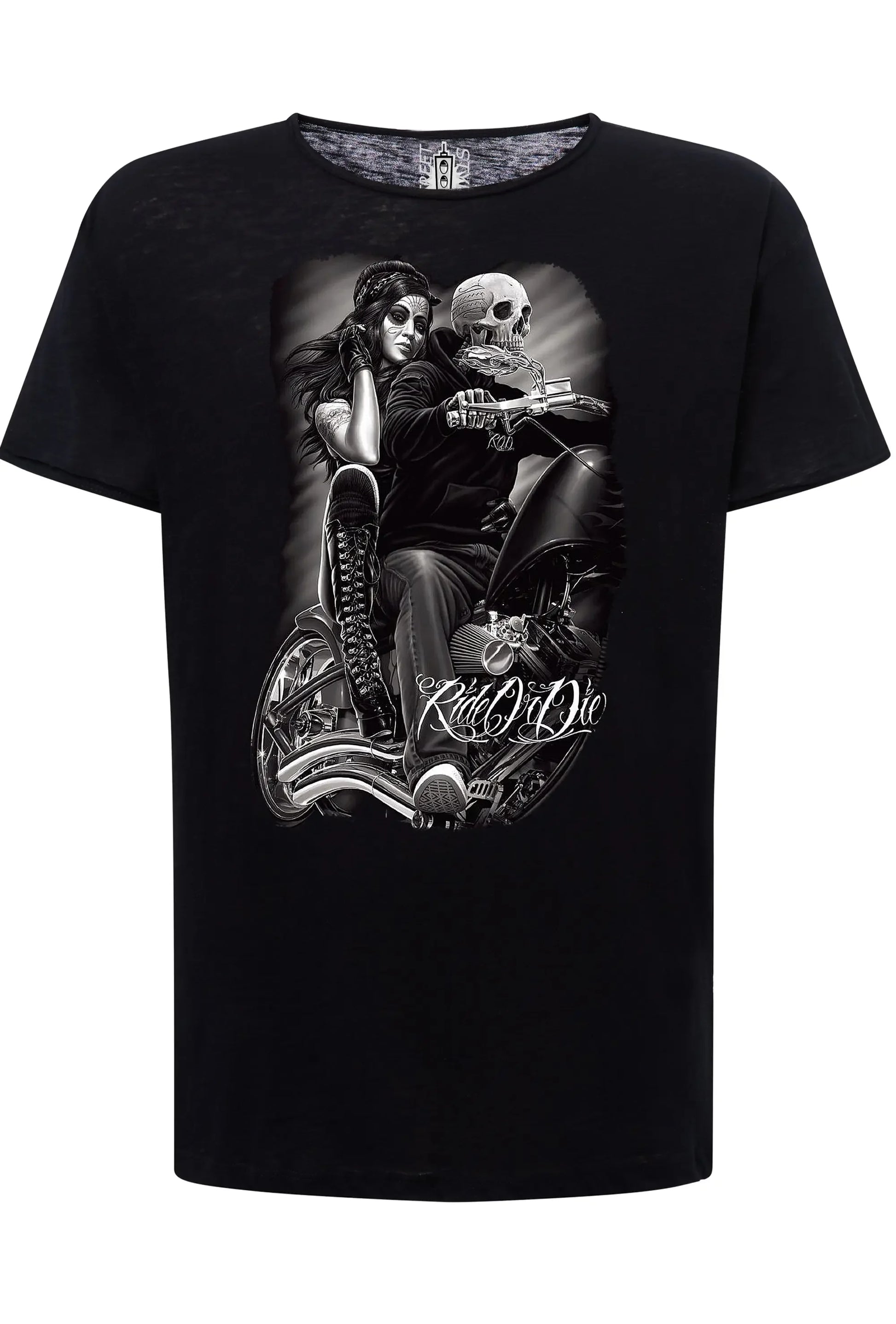 Ride or Die Tattoo Skull - T-shirt Uomo Urban Slub - STREET STYLE