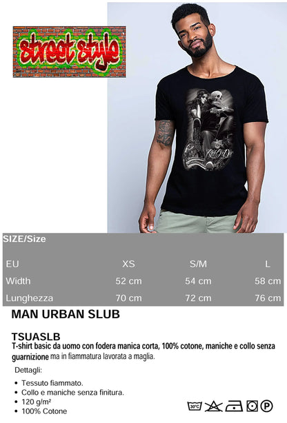 Ride or Die Tattoo Skull - T-shirt Uomo Urban Slub - STREET STYLE