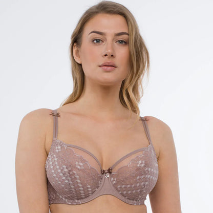 Sheer Mesh Tulle Tulip Seam Full Figure Bra Rosalia - STREET STYLE