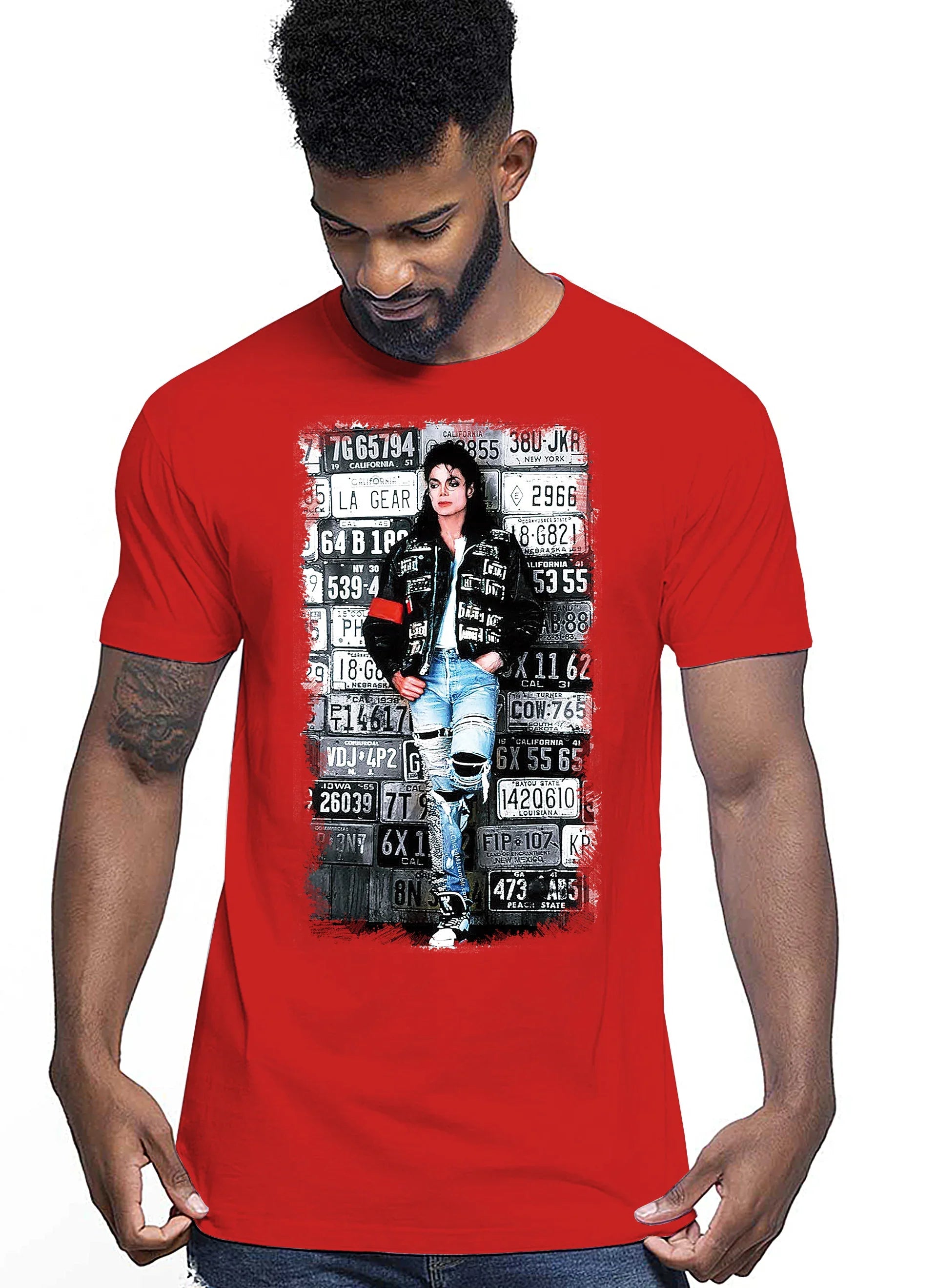 The Legend Michael Jackson Cantante Soggetto 18-20-49-2 T-shirt Urban Men Uomo 100% Cotone Pettinato JK - STREET STYLE