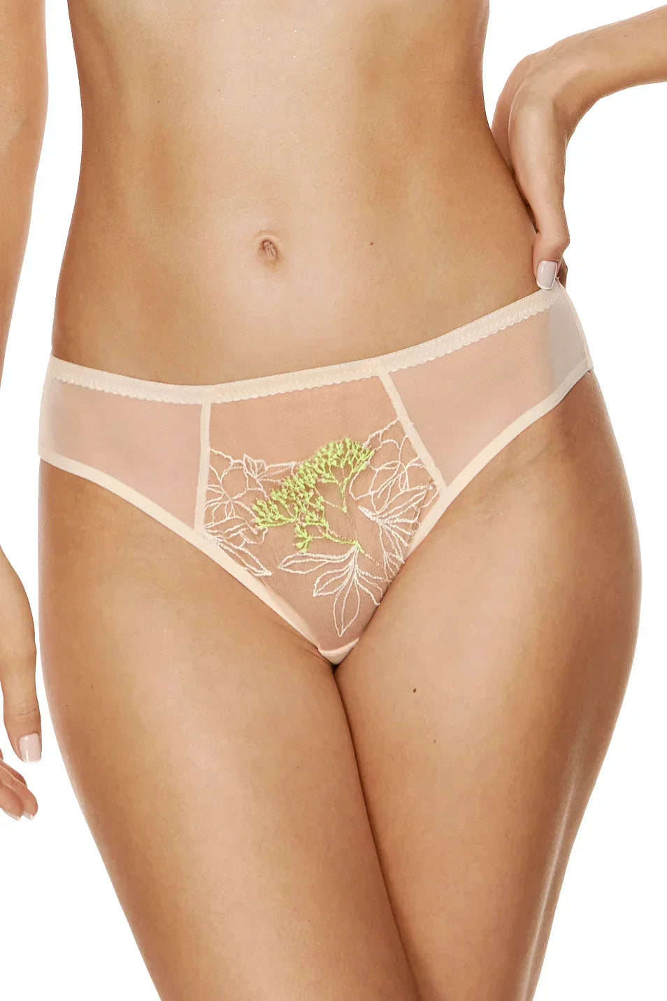 Sheer Mesh Embroidered Bikini Panty Gorteks Soleil - STREET STYLE