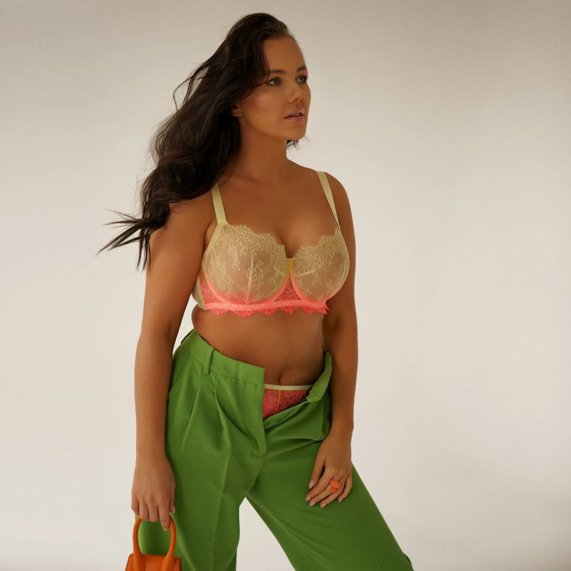 Sheer Lace Full Figure Bra Kinga Sunday - STREET STYLE