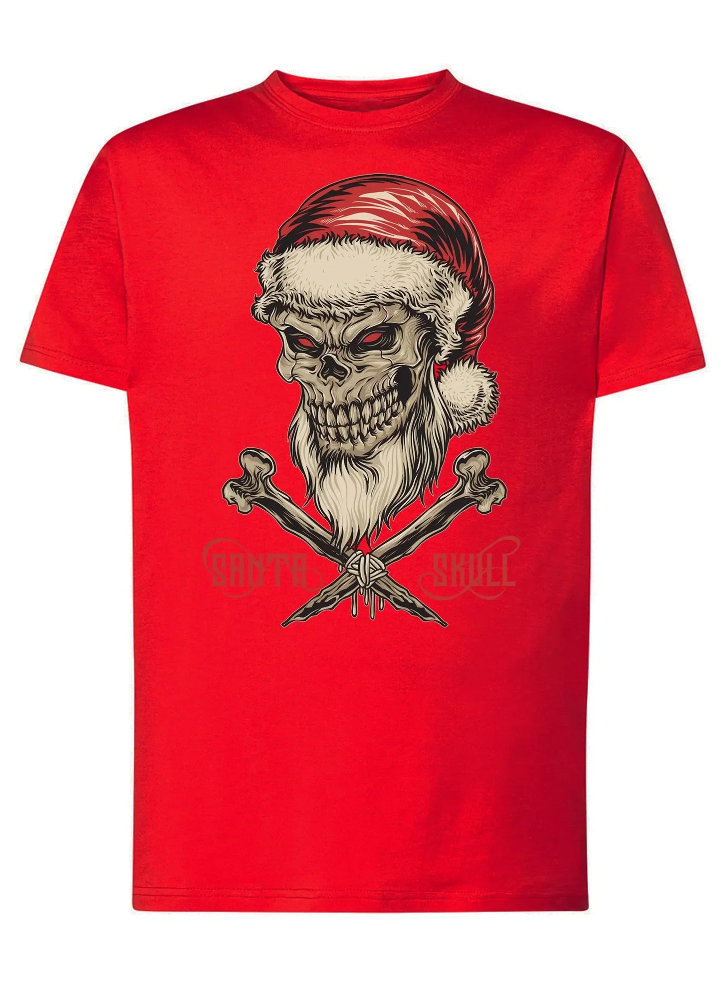 Santa Skull Tattoo 9047 T-shirt Urban Men Uomo 100% Cotone Pettinato JK - STREET STYLE