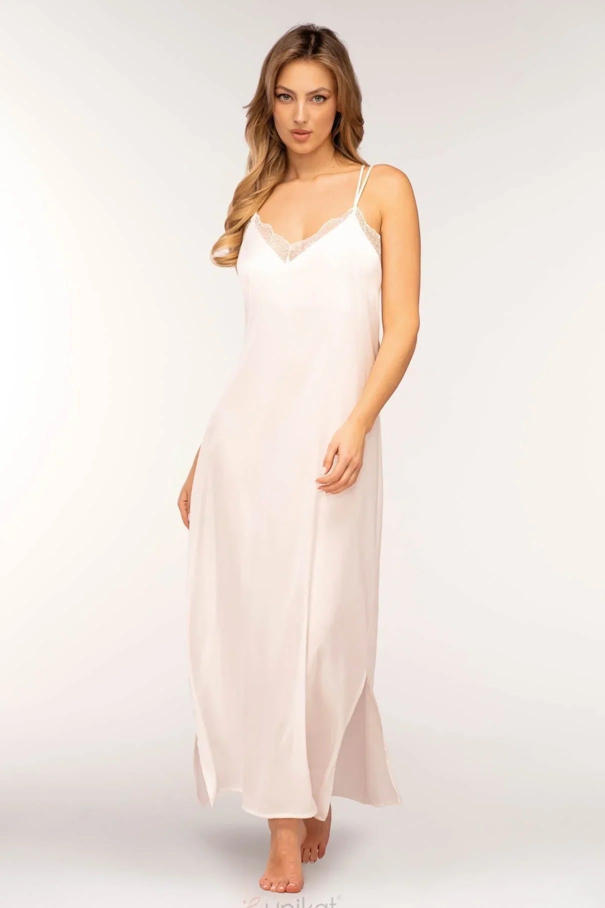 Satin Double-Strap Lace-Trim Slip Ginny - STREET STYLE