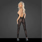 See Through Leopard Flock Halter Catsuit Noir Handmade - STREET STYLE
