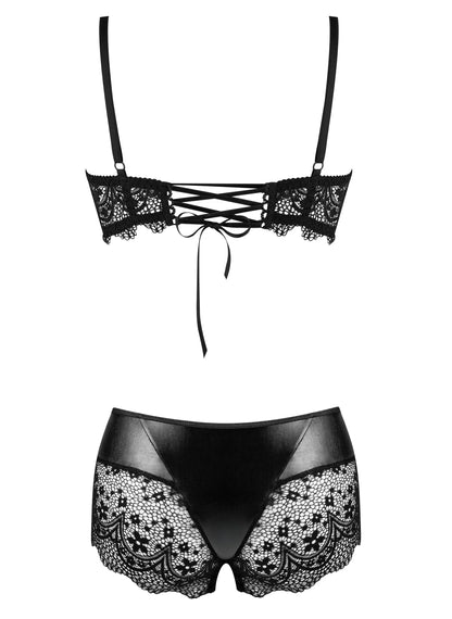 Semi-Sheer Bra & Lace Shorts Set Beauty Night Charm - STREET STYLE