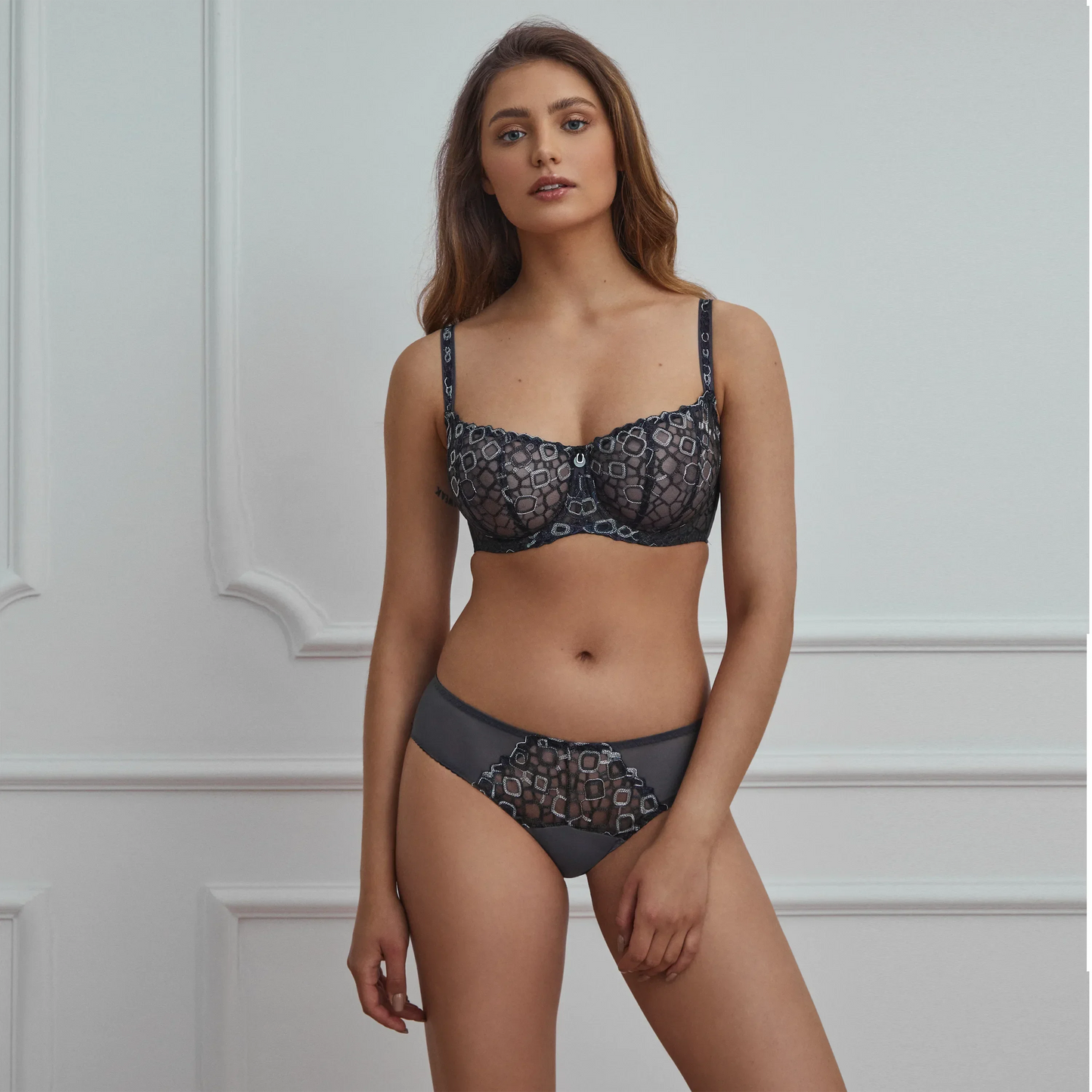 Sheer Embroidery Balconette Bra Sharon - STREET STYLE