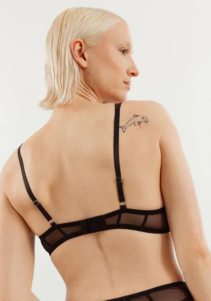 Sheer Balconette Bra Blush Vine - STREET STYLE