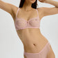 Sheer Eyelash Lace Balconette Bra Blush Iris - STREET STYLE