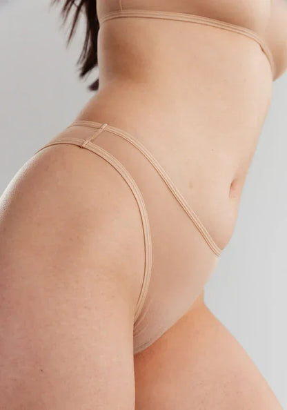 Sheer High Leg Bikini Panty Blush The Mesh Bare - STREET STYLE