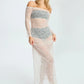 Sheer Lace Off-Shoulded Maxi Dress Blush Cascade White - STREET STYLE