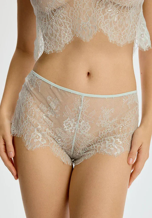 Sheer Eyelash Lace Short Blush Serene Mint - STREET STYLE