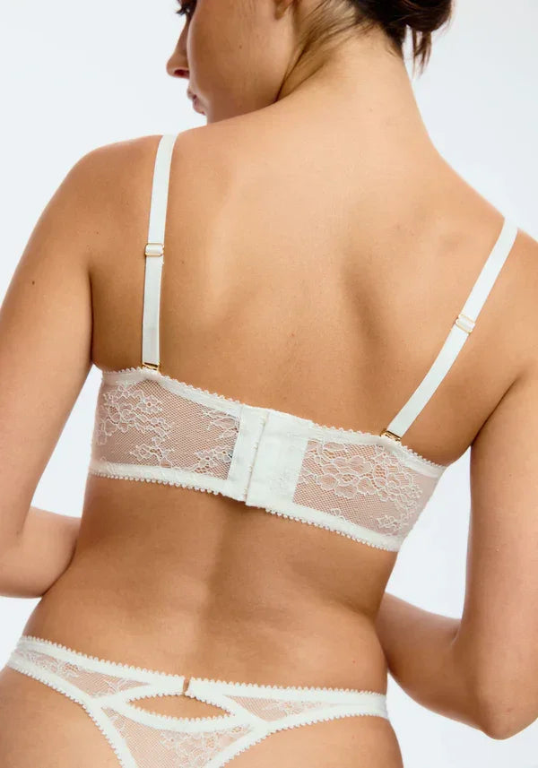 Sheer Lace Strapless Bra Blush Cascade White - STREET STYLE