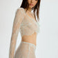 Sheer Eyelash Lace Crop Top Blush Serene Mint - STREET STYLE