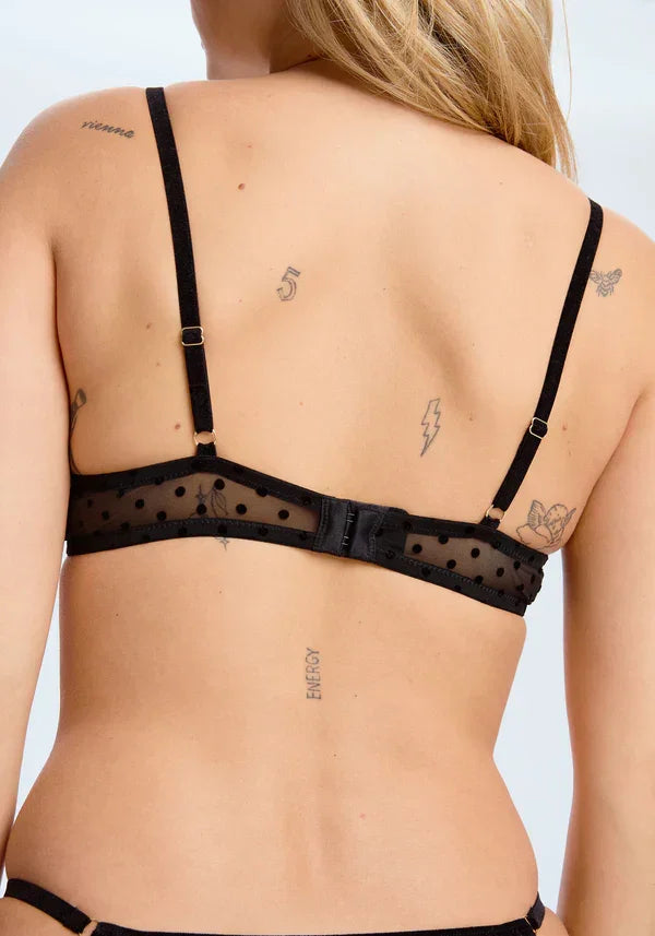 Sheer Mesh Polka Dot Bralette Blush Enigma - STREET STYLE