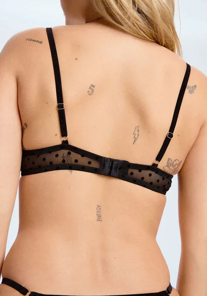 Sheer Mesh Polka Dot Bralette Blush Enigma - STREET STYLE