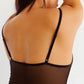 Sheer Mesh Stretch Bodysuit Blush The Mesh Black - STREET STYLE
