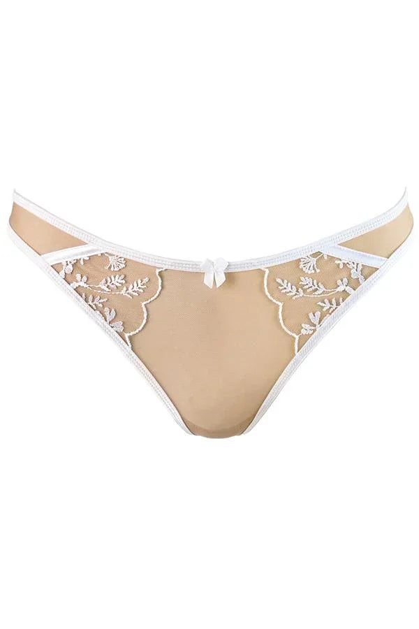 Sheer Mesh Thong Panty Axami Enigma White - STREET STYLE