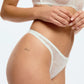 Sheer Stretch Lace High Leg Thong Blush Cascade White - STREET STYLE