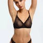 Sheer Mesh Underwire Bra Blush Lotus Black - STREET STYLE