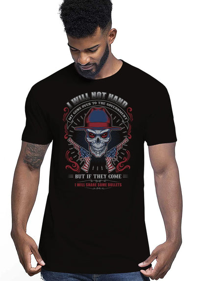 Skull and Guns Skull Boy Tattoo 9050 T-shirt Urban Men Uomo 100% Cotone Pettinato JK - STREET STYLE
