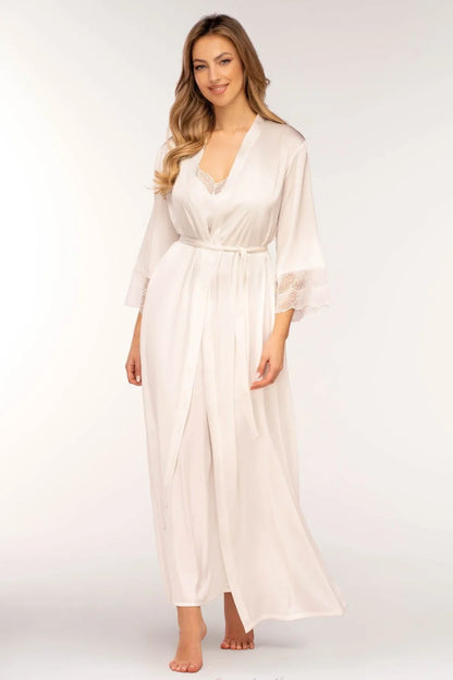 Soft Satin Long Sleeve Bathrobe Ginny - STREET STYLE