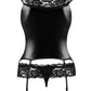 Soft Bustier Garter & String Set Beauty Night Raven - STREET STYLE