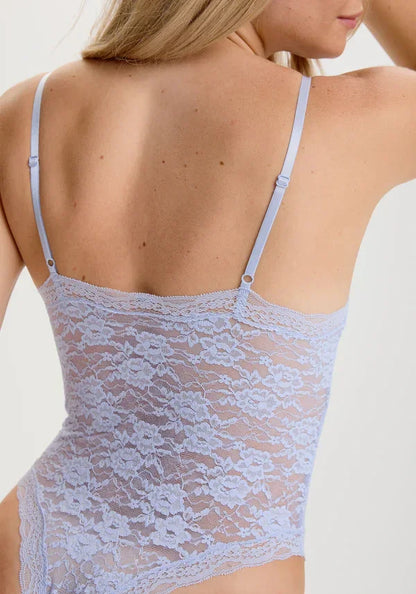 Soft Mesh Lace Bodysuit Blush Rosette Lavande - STREET STYLE