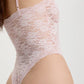 Soft Mesh Lace Bodysuit Blush Rosette Pink - STREET STYLE