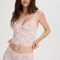 Sheer Lace Cami Blush Rosette Pink - STREET STYLE