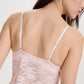 Sheer Lace Cami Blush Rosette Pink - STREET STYLE