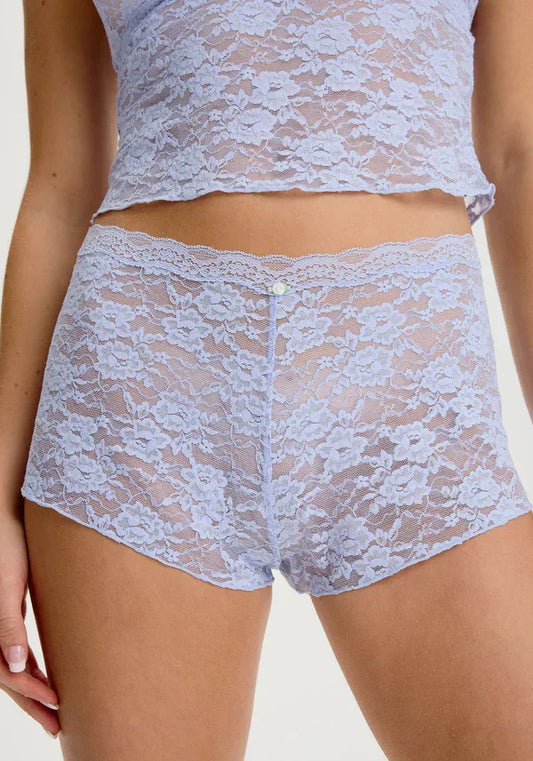 Soft Mesh Lace Shorts Blush Rosette Lavande - STREET STYLE