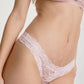 Soft Mesh Lace Thong Blush Rosette Pink - STREET STYLE