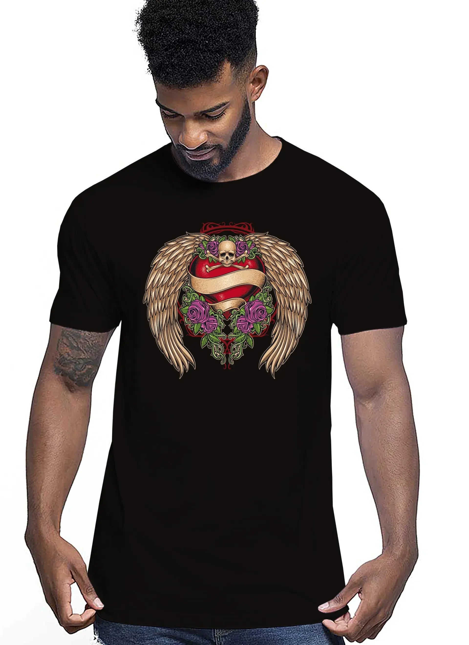 Steamp Punk Skull Tattoo 9054 T-shirt Urban Men Uomo 100% Cotone Pettinato JK - STREET STYLE