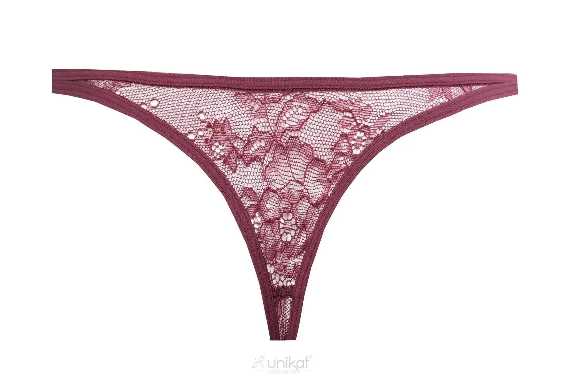 Sheer Mesh Lace Thong Panty Caro - STREET STYLE