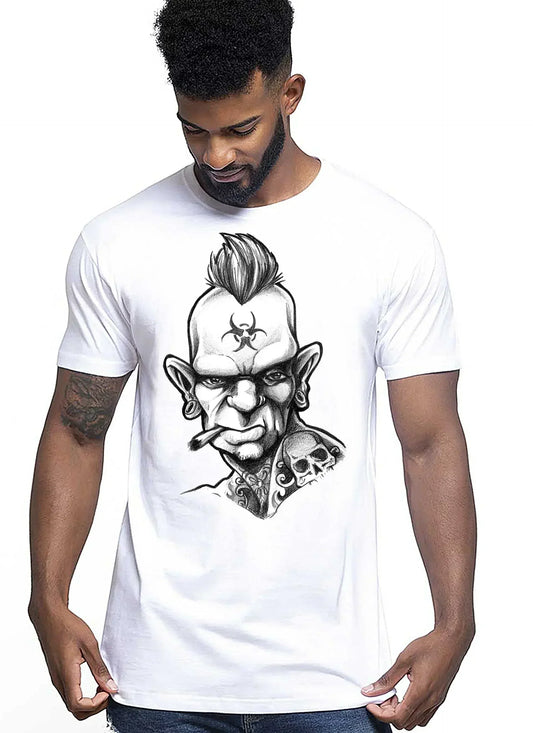 Tattoo PUNK Skull Zombi Tattoo 9020 T-shirt Urban Men Uomo 100% Cotone Pettinato JK - STREET STYLE