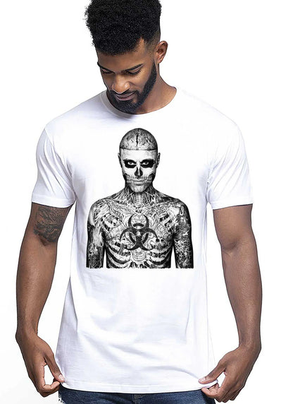 Tattoo Uman Men Skull Zombi Tattoo 9023 T-shirt Urban Men Uomo 100% Cotone Pettinato JK - STREET STYLE